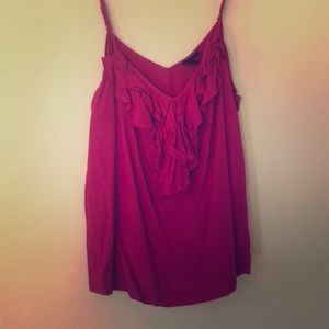 Pink ruffle tank
